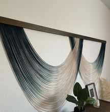 Load image into Gallery viewer, Torrey - Dark Emerald and Beige Ombré Dip Dyed Wall Hanging - Large Taupe/Green Yarn Tapestry