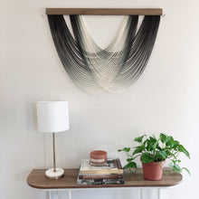 Load image into Gallery viewer, Isla - Black Ombré Dip Dyed Wall Hanging - Large Yarn Tapestry