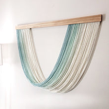 Load image into Gallery viewer, Geneva - Ocean Spray - Light Blue Dip Dyed Wall Hanging - Large Yarn Tapestry