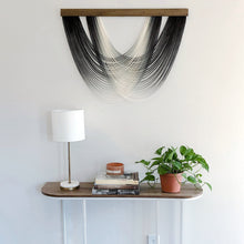 Load image into Gallery viewer, Isla - Black Ombré Dip Dyed Wall Hanging - Large Yarn Tapestry