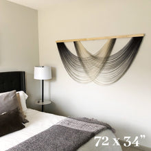 Load image into Gallery viewer, Isla - Black Ombré Dip Dyed Wall Hanging - Large Yarn Tapestry