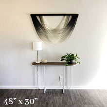Load image into Gallery viewer, Isla - Black Ombré Dip Dyed Wall Hanging - Large Yarn Tapestry
