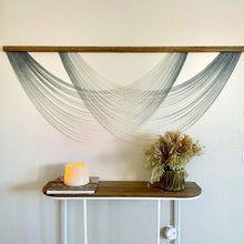 Load image into Gallery viewer, Isla - Misty Blue Grey - Dip Dyed Wall Hanging - Large Yarn Tapestry, Ombré

