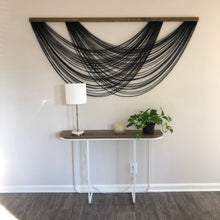 Load image into Gallery viewer, Isla - Black Dyed Wall Hanging - Large Yarn Tapestry - Yarn Wall Hanging - Fiber Art

