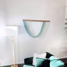 Load image into Gallery viewer, Geneva - Ocean Spray - Light Blue Dip Dyed Wall Hanging - Large Yarn Tapestry
