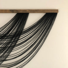 Load image into Gallery viewer, Isla - Black Dyed Wall Hanging - Large Yarn Tapestry - Yarn Wall Hanging - Fiber Art
