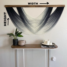 Load image into Gallery viewer, Isla - Navy Ombré Dip Dyed Fiber Art Wall Hanging - Large Yarn Tapestry - Macrame Wall Art
