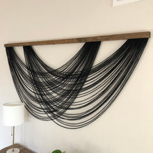 Load image into Gallery viewer, Isla - Black Dyed Wall Hanging - Large Yarn Tapestry - Yarn Wall Hanging - Fiber Art
