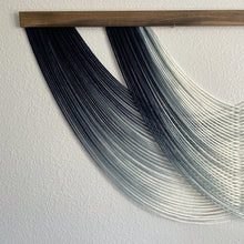 Load image into Gallery viewer, Isla - Navy Ombré Dip Dyed Fiber Art Wall Hanging - Large Yarn Tapestry - Macrame Wall Art
