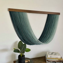 Load image into Gallery viewer, Geneva - Forest Green Dip Dyed Wall Hanging - Large Yarn Tapestry
