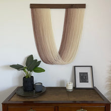 Load image into Gallery viewer, Geneva - Taupe Ombré Dip Dyed Wall Hanging - Medium Taupe Yarn Tapestry
