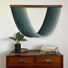 Load image into Gallery viewer, Geneva - Forest Green Dip Dyed Wall Hanging - Large Yarn Tapestry
