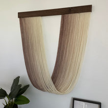 Load image into Gallery viewer, Geneva - Taupe Ombré Dip Dyed Wall Hanging - Medium Taupe Yarn Tapestry

