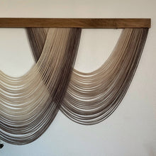 Load image into Gallery viewer, Torrey - Taupe Ombré Dip Dyed Wall Hanging - Large Taupe/Warm Grey Yarn Tapestry
