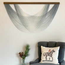 Load image into Gallery viewer, Isla - Misty Blue Grey - Dip Dyed Wall Hanging - Large Yarn Tapestry, Ombré
