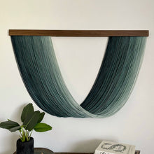 Load image into Gallery viewer, Geneva - Forest Green Dip Dyed Wall Hanging - Large Yarn Tapestry
