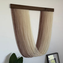 Load image into Gallery viewer, Geneva - Taupe Ombré Dip Dyed Wall Hanging - Medium Taupe Yarn Tapestry
