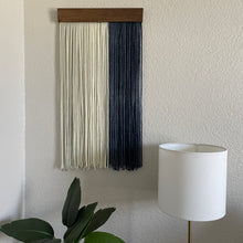 Load image into Gallery viewer, Navy Blue and White Geometric Dyed Wall Hanging

